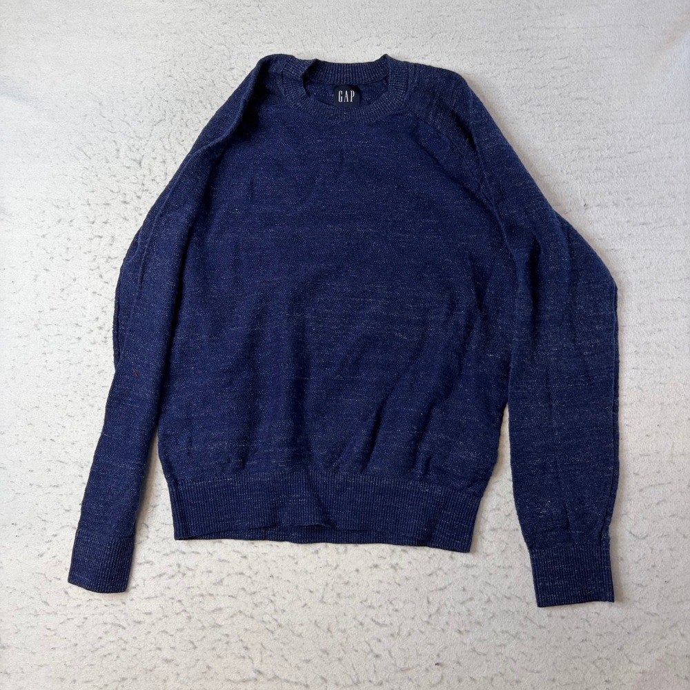 Gap Sweater Mens Small Blue Crewneck Long Sleeve Marled Knit